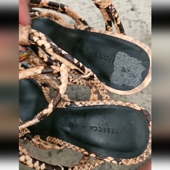 Rebecca Minkoff Womens Apolline Tan Snakeskin Leather Strappy Sandals 9 - Picture 8 of 10